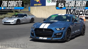Легендарный Corvette Z06 и Shelby GT500 устроили битву на скорости в США