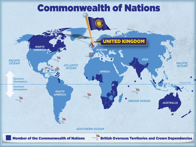 Британское содружество карта