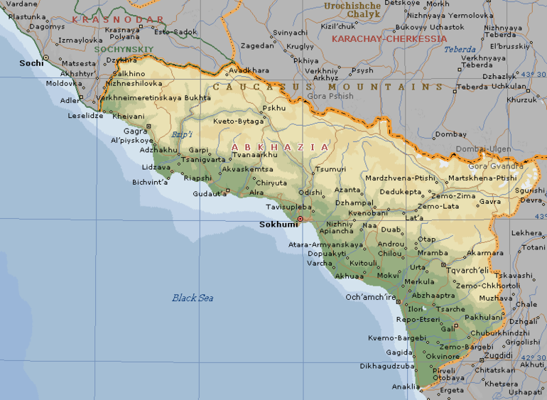 Где находится республика абхазия. Республика Абхазия на карте. Карта Черноморского побережья России и Абхазии. Карта Абхазии побережье черного моря. Карта Черноморского побережья Абхазии и Грузии.