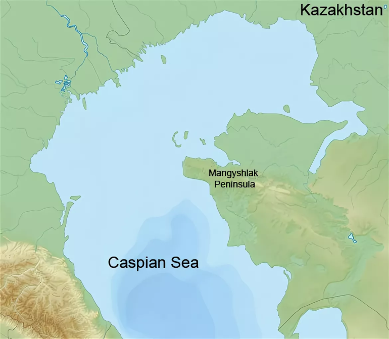 Казахстан каспийское море карта