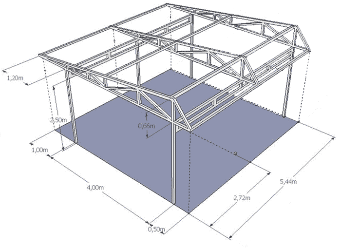 Чертеж фермы для навеса