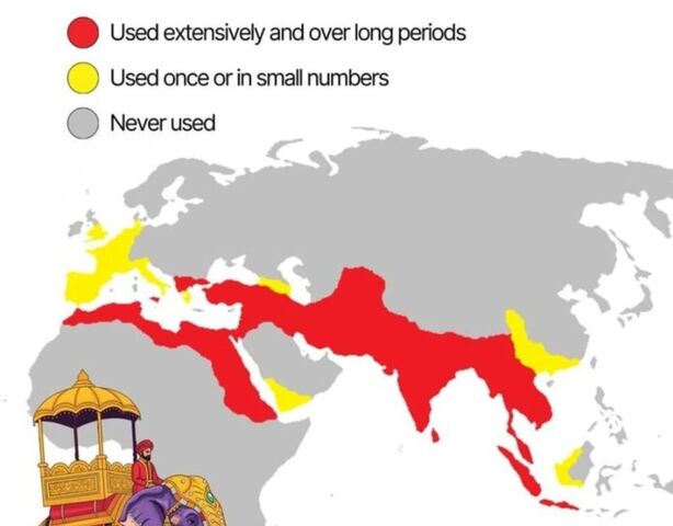 Боевые слоны древнего мира: история на карте