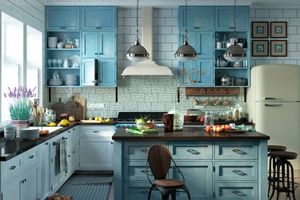 Голубая кухня в стиле прованс: секреты оформления в лазурном оттенке