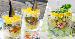 Как приготовить простой салат в стакане