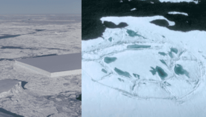 Спутник снова нашел в Антарктиде следы инопланетян.