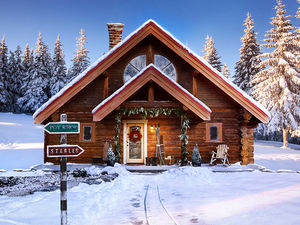 Сказочный домик Деда Мороза на Северном полюсе