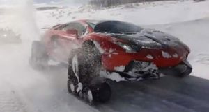 Гусеничный Lamborghini впервые вывели на тесты, и он тут же застрял