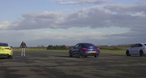 Новый BMW M4, Mercedes-AMG C63 S и Audi RS 5 сразились в дрэге