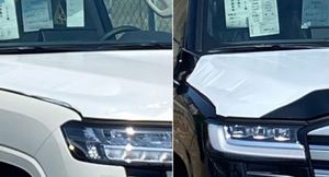 В Сети показали разницу в фарах внедорожника Toyota Land Cruiser 300