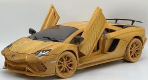 Из деревянного бруса сделали копию Lamborghini Aventador