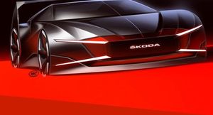 На скетче представлен дизайн современной версии модели Skoda 110 Super Sport