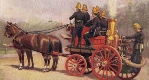 Первые пожарные машины, которые выезжали на пожар больше 100 лет назад