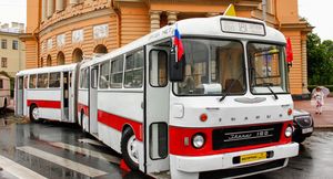 Один из первых автобусов гармошка в СССР, на котором мы все ездили, Ikarus 180