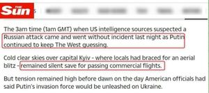 Британский таблоид The Sun отредактировал статью о «вторжении» России на Украину