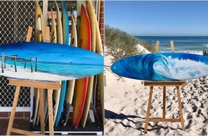 15 потрясающих досок для серфинга, которые художница превратила в картины  ﻿