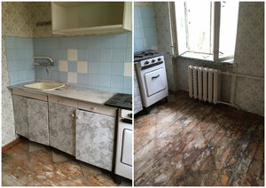 Хозяйка сделала сканди-кухню в старой убитой хрущевке. Фото до и после