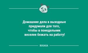 Анекдоты и статусы для настроения: «Домашние дела в выходные…» (9 шт)