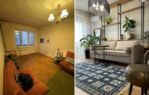 Как в хрущевке 29 м² разместили гостиную с мини-спальней