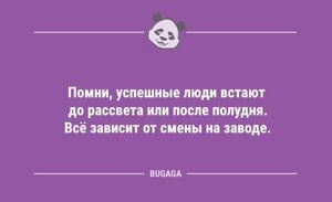 Анекдоты дня: «Помни, успешные люди встают до рассвета…» (14 шт)