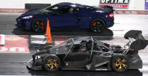 Необычная гонка: прототип B2 Spirit против Corvette C8 и Tesla Model 3