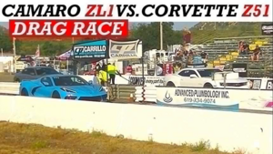 C8 Corvette Stingray и Camaro ZL1 устроили заезд, который завершился за 7,89 секунды