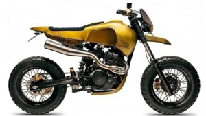 Honda SLR650 в уникальном обвесе и золотом цвете удивила новым обликом