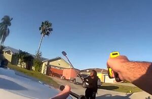 В США юная девушка задержана за нападение на полицейский автомобиль с лопатой