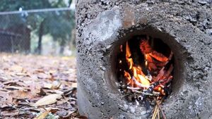 Ракетная печь из бетона своими руками