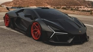 Lamborghini Revuelto в стиле истребителя: цифровой рендер с агрессивным обвесом и красными дисками