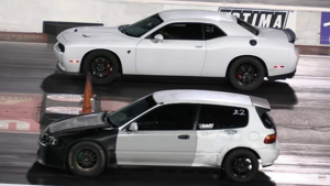 Неожиданный драг-рейсинг: Honda Civic против Hellcat, S650 Mustang и BMW M8