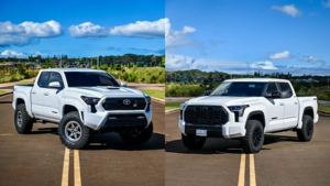 Какой пикап выбрать: белый Toyota Tacoma N400 или белый Tundra XK70 в уникальном исполнении