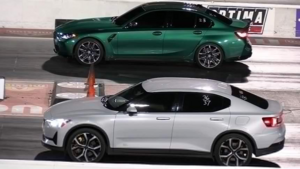 BMW M3 и Polestar 2 устроили напряженную гонку на четверть мили в Лас-Вегасе