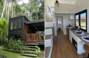 Австралийский дом на колесах удивил уютной и светлой лаунж-зоной на мезонине