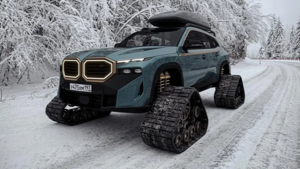 BMW XM на гусеницах и с российскими номерами: виртуальный внедорожник для зимы