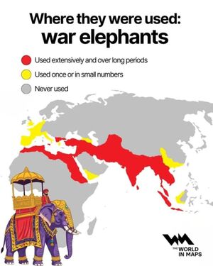 Боевые слоны древнего мира: история на карте