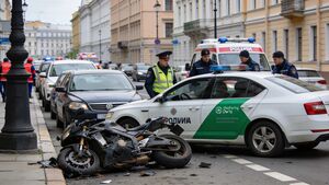 В Петербурге мотоциклист погиб после аварии с каршерингом на Типанова