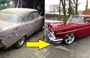 Внук больше года восстанавливал для своего дедушки старый автомобиль, который простоял в гараже больше 40 лет