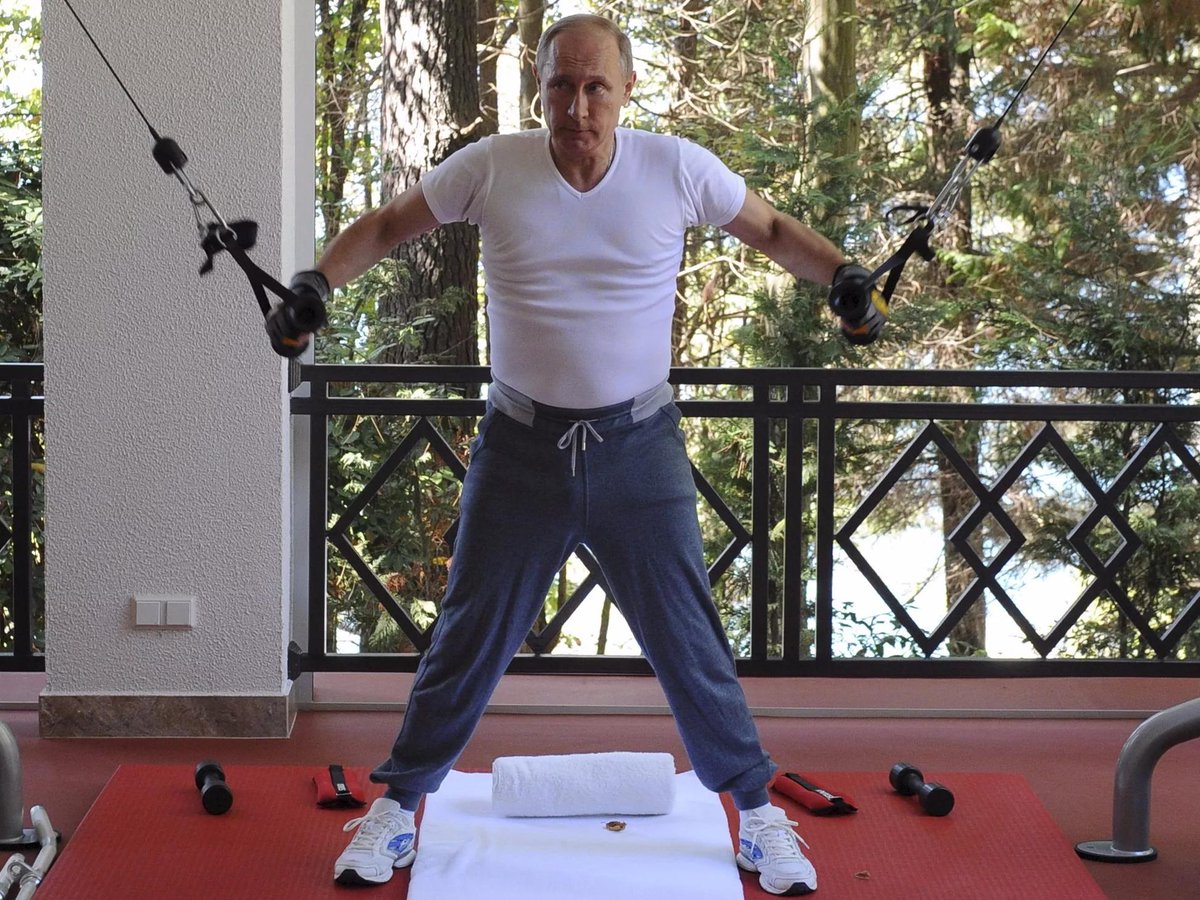 Путин в спортзале фото