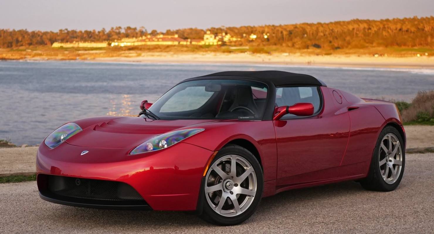 Tesla Roadster 2012 оранжевая